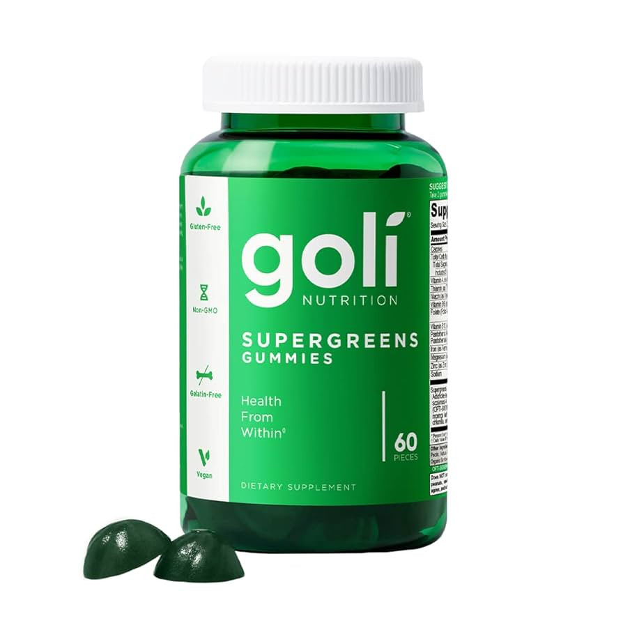 Goli SuperGreen Vitamin Gummy - 60 Count - Essential Vitamins and Minerals - Plant-Based, Vegan, ... | Amazon (US)