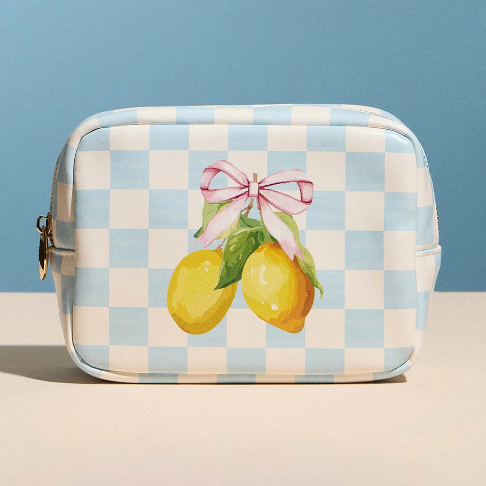 Lemon Bow Print Portable Cosmetic Pouch Bag | Shop Simon