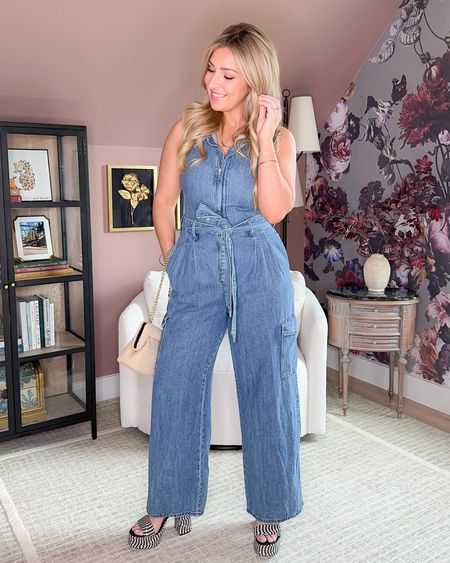 Obsessed with this wide leg denim jumpsuit! The fit is so good! Long torso friendly and fits TTS!

#LTKfindsunder50 #LTKstyletip #LTKSeasonal