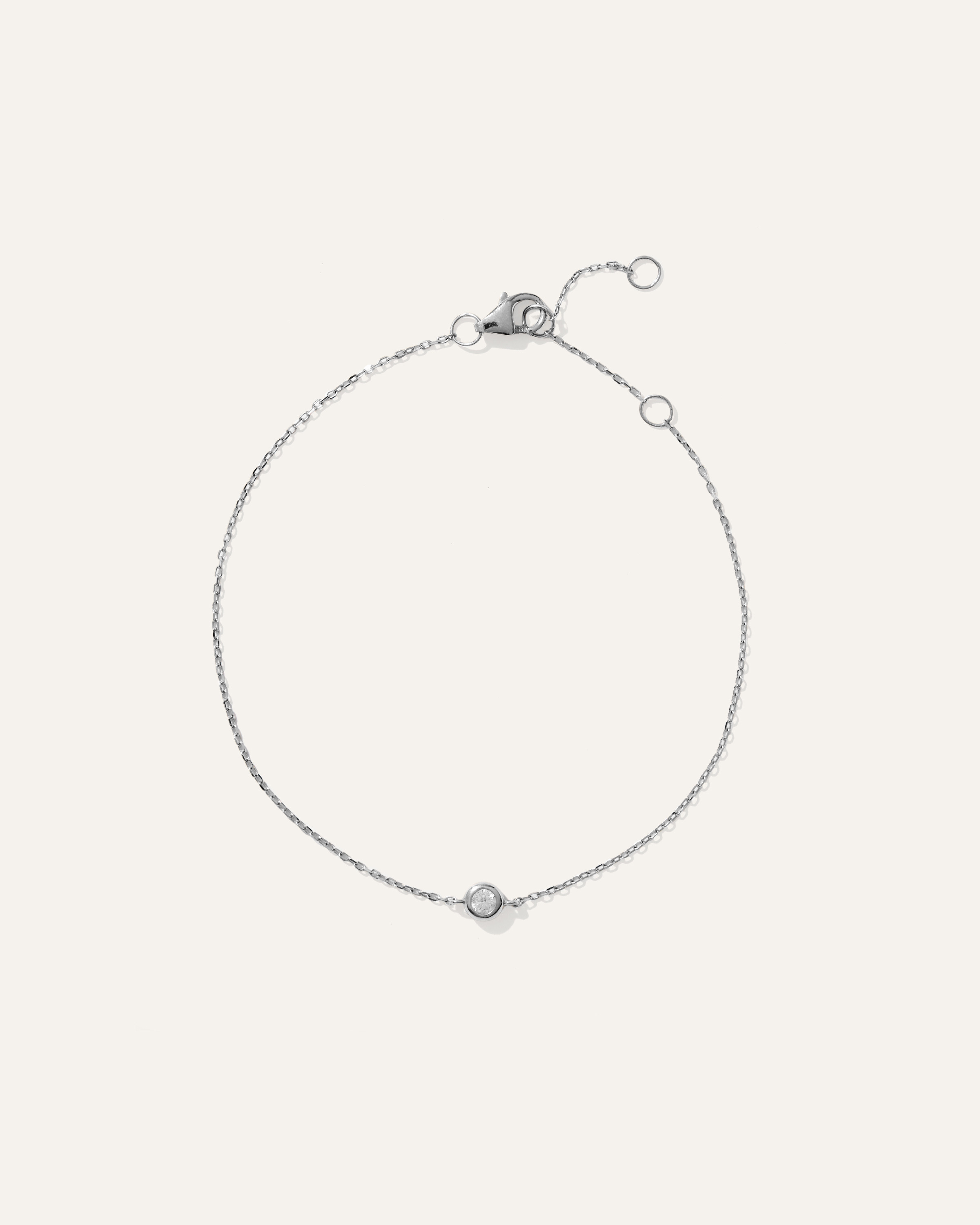 Quince | Women's 14K Gold Diamond Solitaire Bezel Bracelet in White Gold | Quince