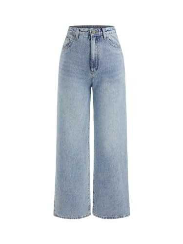CIDER Wide Leg Jeans for Women High Waisted Denim Pants Boyfriend Jeans Trendy Casual Summer Bottom Baby Blue | Amazon (US)