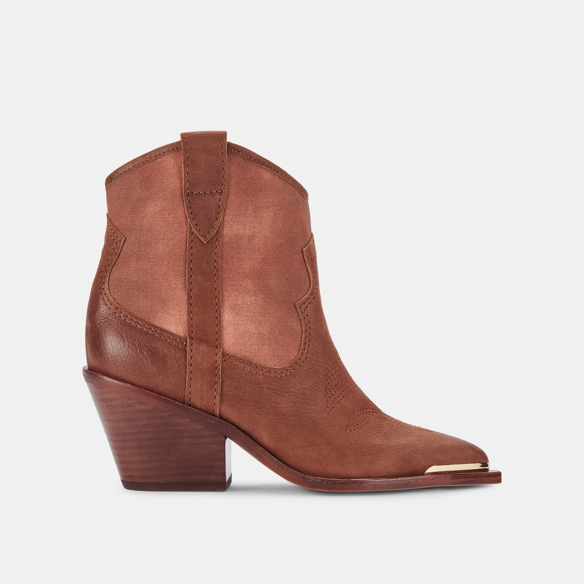 NASHE BOOTIES IN CHOCOLATE LEATHER | DolceVita.com