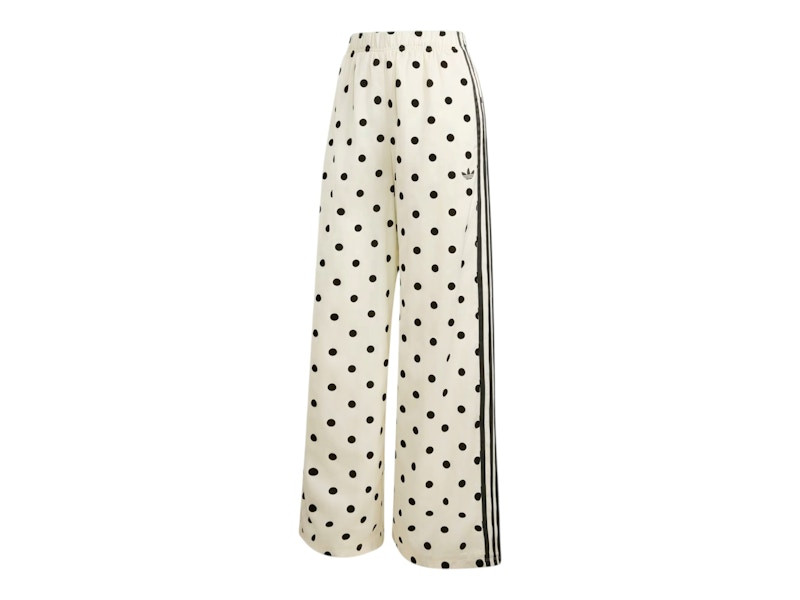 Adidas Women's Satin Polka Dots Wide Leg Pant in Off White | StockX