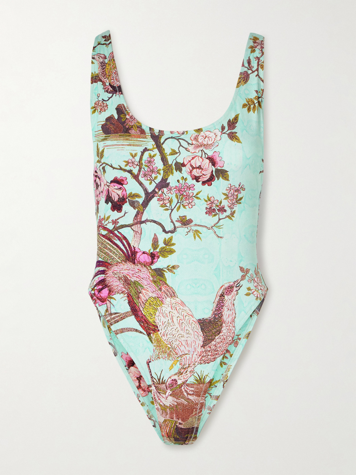 SKIMS - + Roberto Cavalli Signature Swim Scoop Neck One Piece - Fagianella | NET-A-PORTER (US)