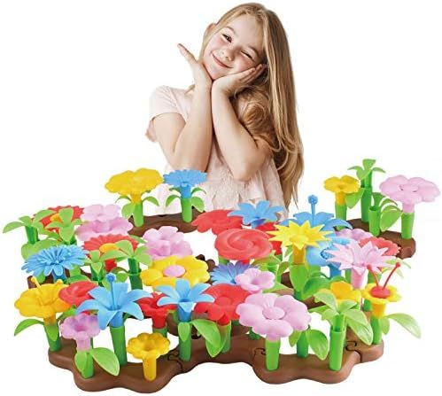 BFUNTOYS 80Pcs Flower Garden Building Toys for Girls 3 4 Year Old, Indoor Stacking Game Pretend P... | Amazon (US)