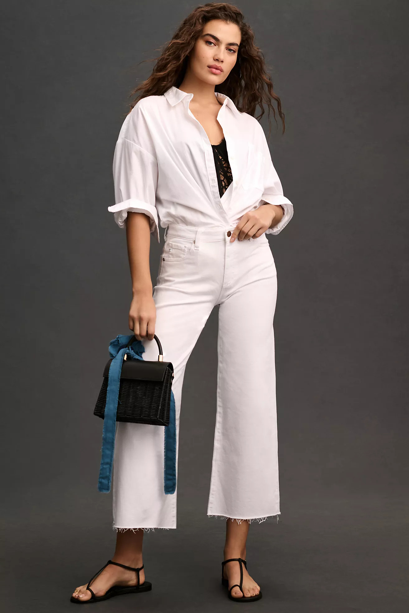 AG Jeans Saige High-Rise Wide-Leg Crop Jeans | Anthropologie (US)