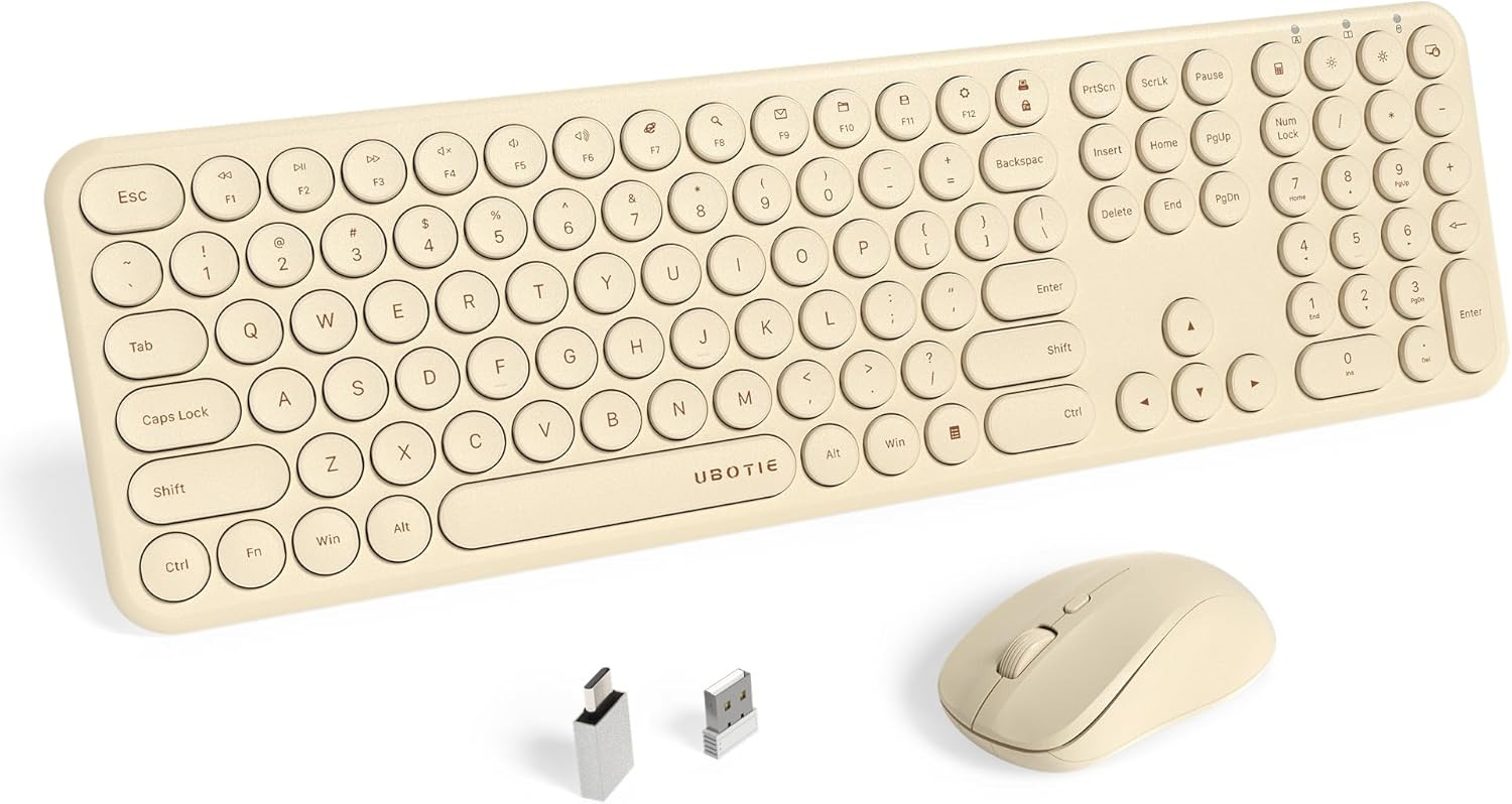 UBOTIE Wireless Keyboards and Mouse, Quiet Scissor Switches Slim Keyboards Mice Set, Silent Full ... | Amazon (US)