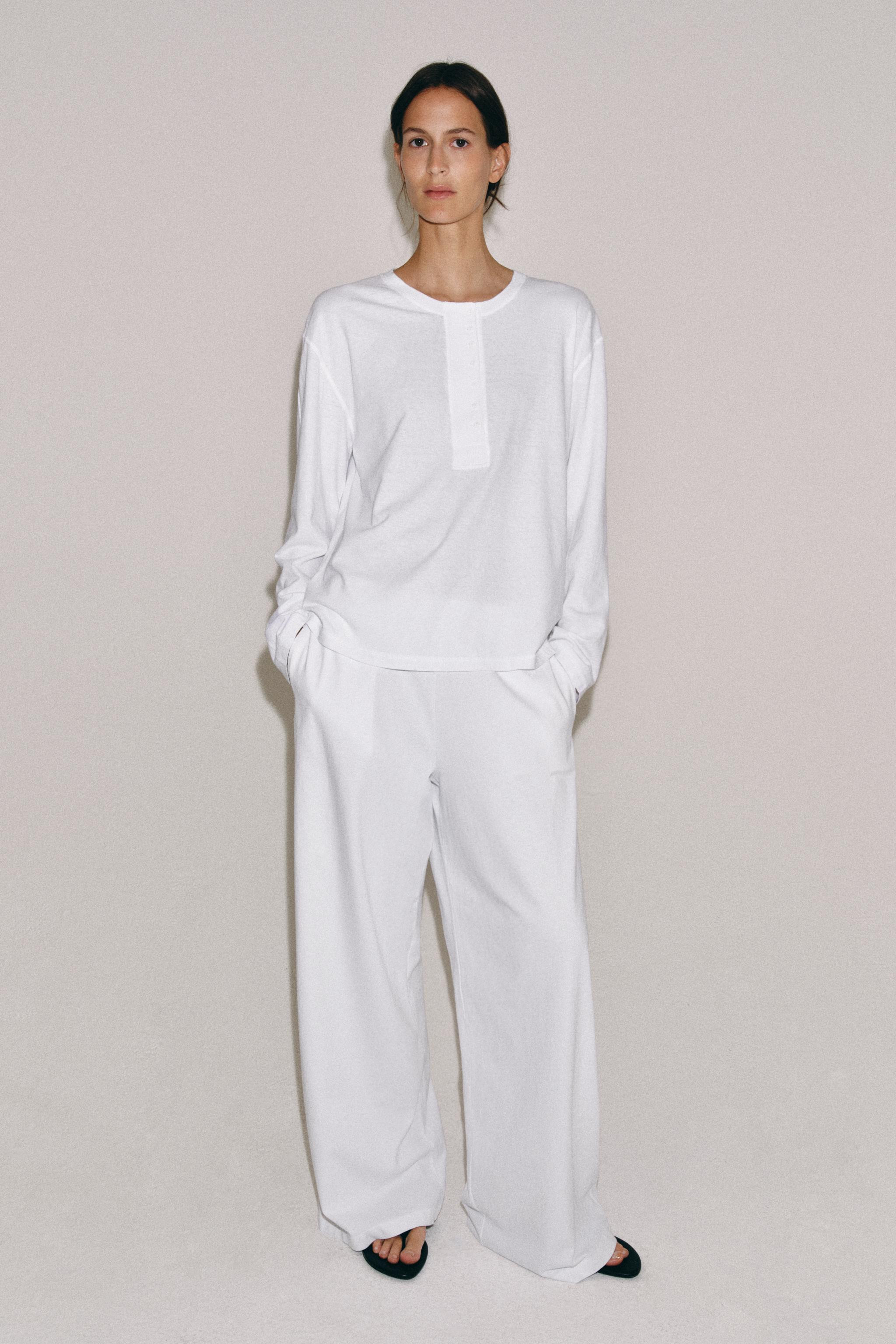 LINEN BLEND HENLEY SHIRT | Zara US