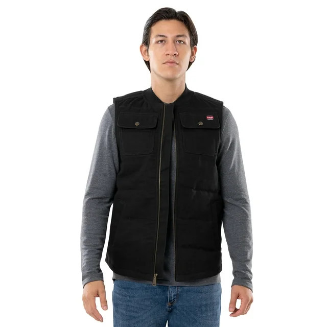 Wrangler Workwear Men's Quilted Duck Work Vest, Size Small to 3XL (Men's and Big Men's) | Walmart (US)