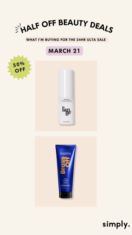 ULTA DAY 14 SALE IS HERE! Here are my best picks for the today’s sale. We only have 24hr to snag it! 

L’ange Dry Shampoo Powder & Matrix Brass Off Hair Mask

- ulta sale, ulta semi-annual beauty, ulta beauty, ulta makeup, ulta skincare

#LTKstyletip #LTKsalealert #LTKbeauty