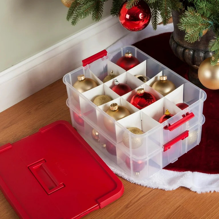 Sterilite 24 Compartment Stack & Carry Christmas Ornament Storage Box | 14276604 | Walmart (US)