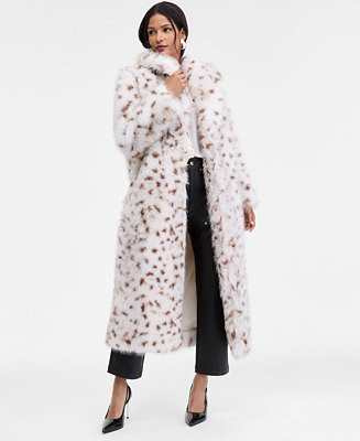 I.N.C. International Concepts Women's Printed Long Faux-Fur Coat, Macy's Exclusive - Macy's | Macy's