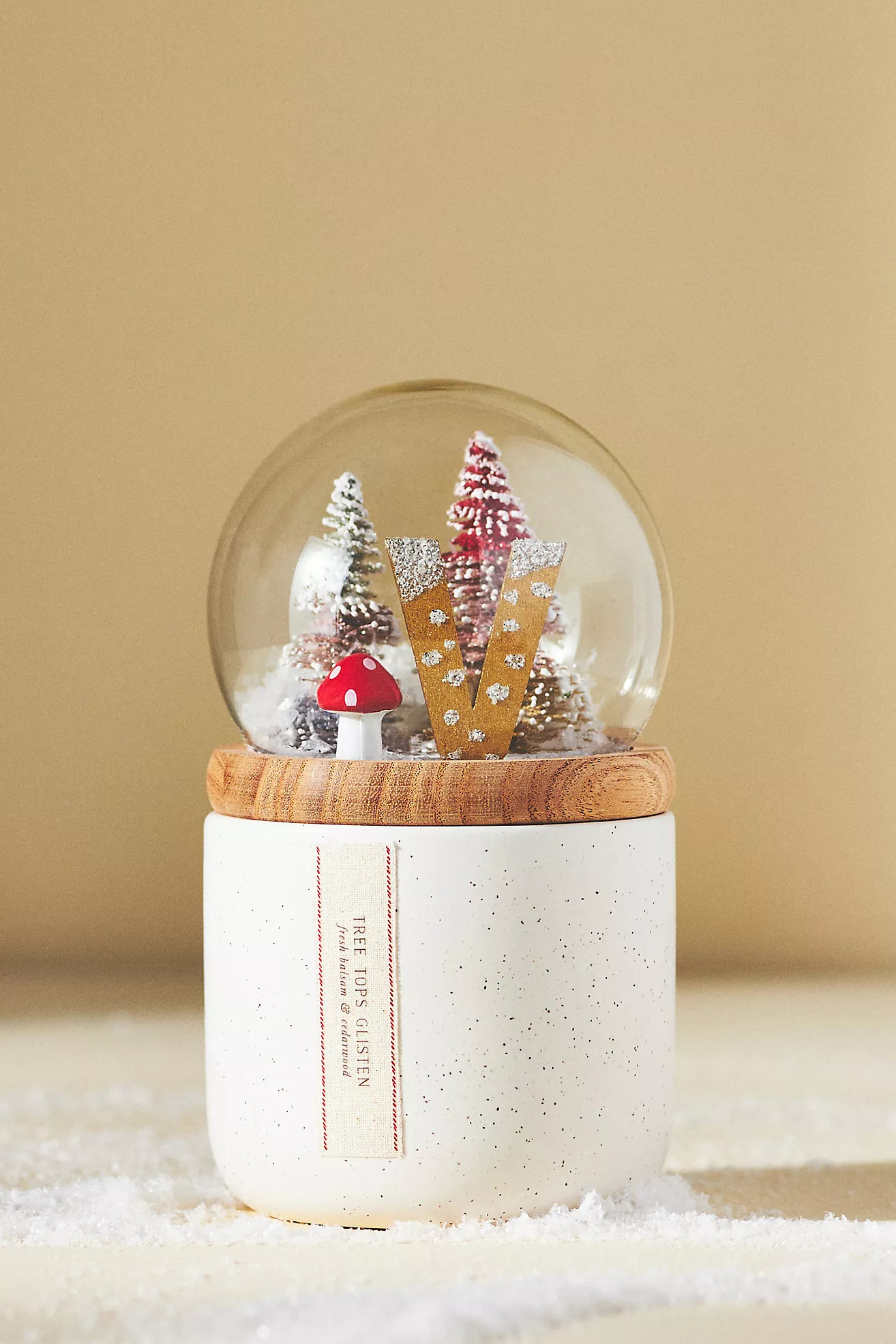 Monogram Snow Globe Woody Fresh Balsam & Cedarwood  Ceramic Candle | Anthropologie (US)