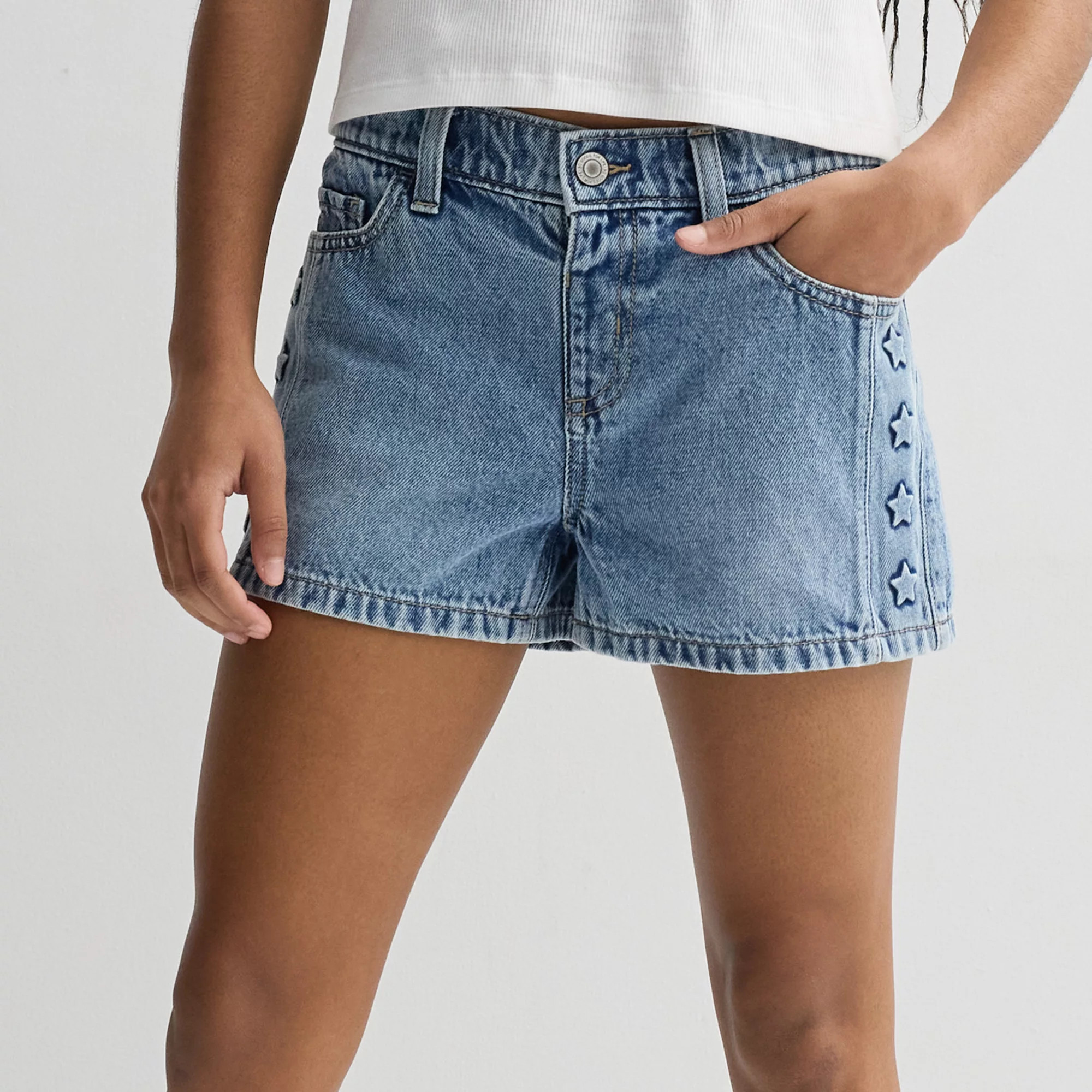 Girls 6-20 SO\u00ae Denim Shorts with Star Detail in Regular & Plus Size | Kohl's