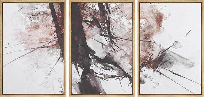 NWT Framed Wall Art Print Set Rusted Watercolor Explosion Abstract Shapes Illustrations Modern Ar... | Amazon (US)