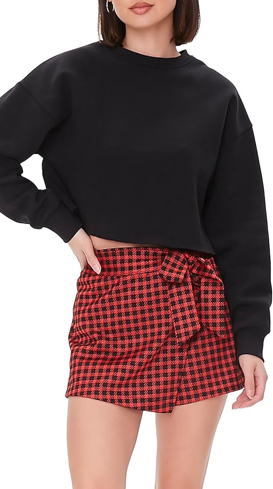 Forever 21 Women's Gingham Wrap Skort | Amazon (US)