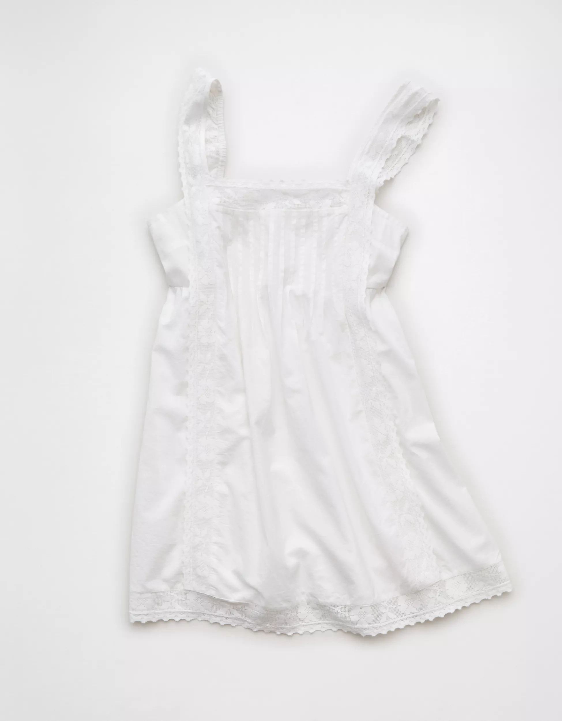 AE Square Neck Lace-Trim Mini Dress | American Eagle Outfitters (US & CA)