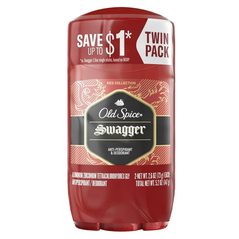 Old Spice Men's Antiperspirant & Deodorant Swagger, 2.6oz Pack of Two | Walmart (US)