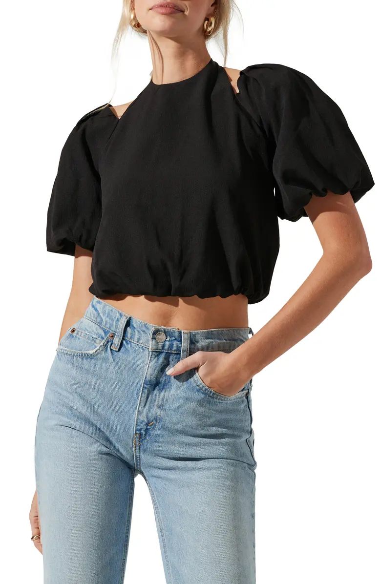 ASTR the Label Tie Neck Cutout Crop Top | Nordstrom | Nordstrom