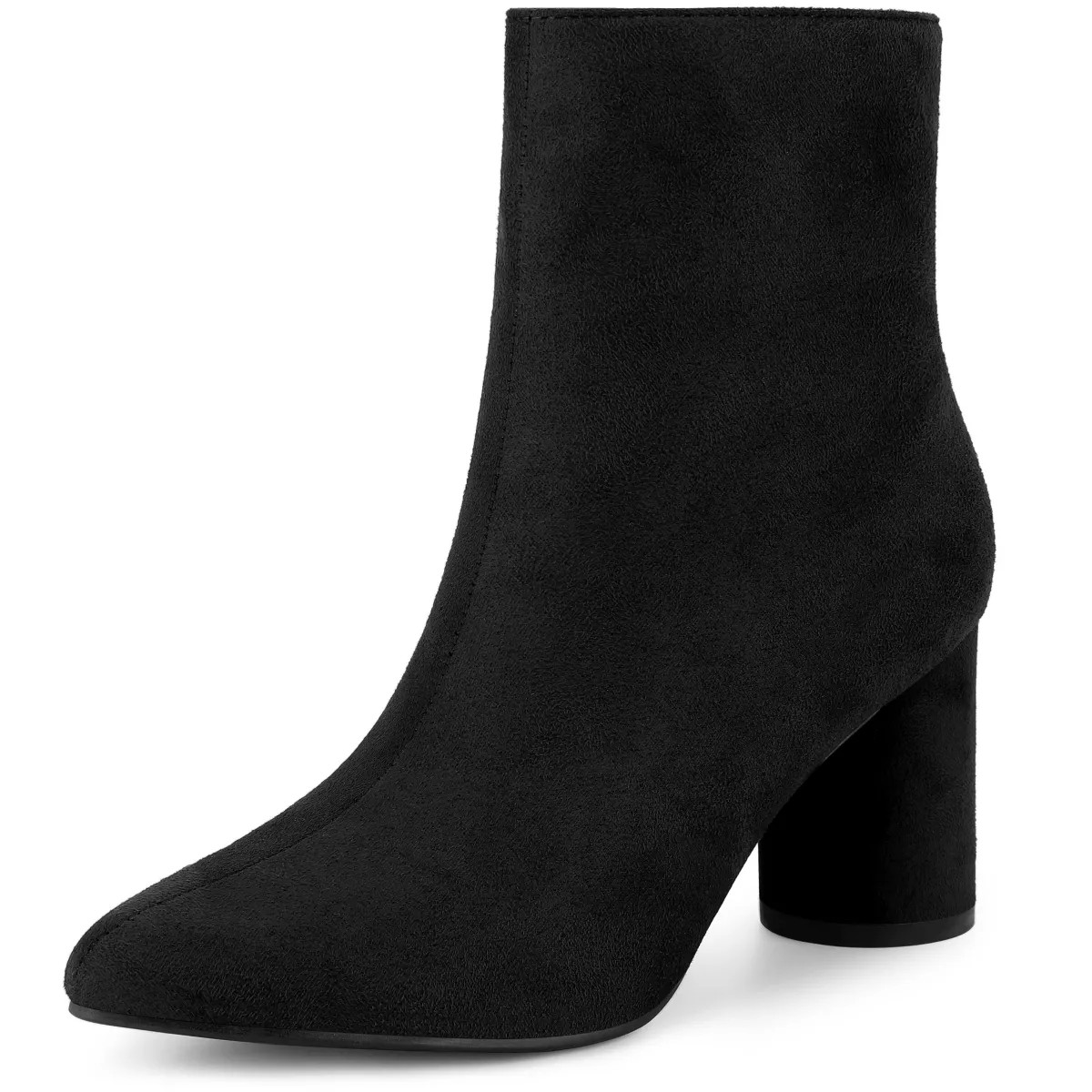 Allegra K Women's Pointy Closed Toe Side Zipper Block Heel Ankle Boots | Target
