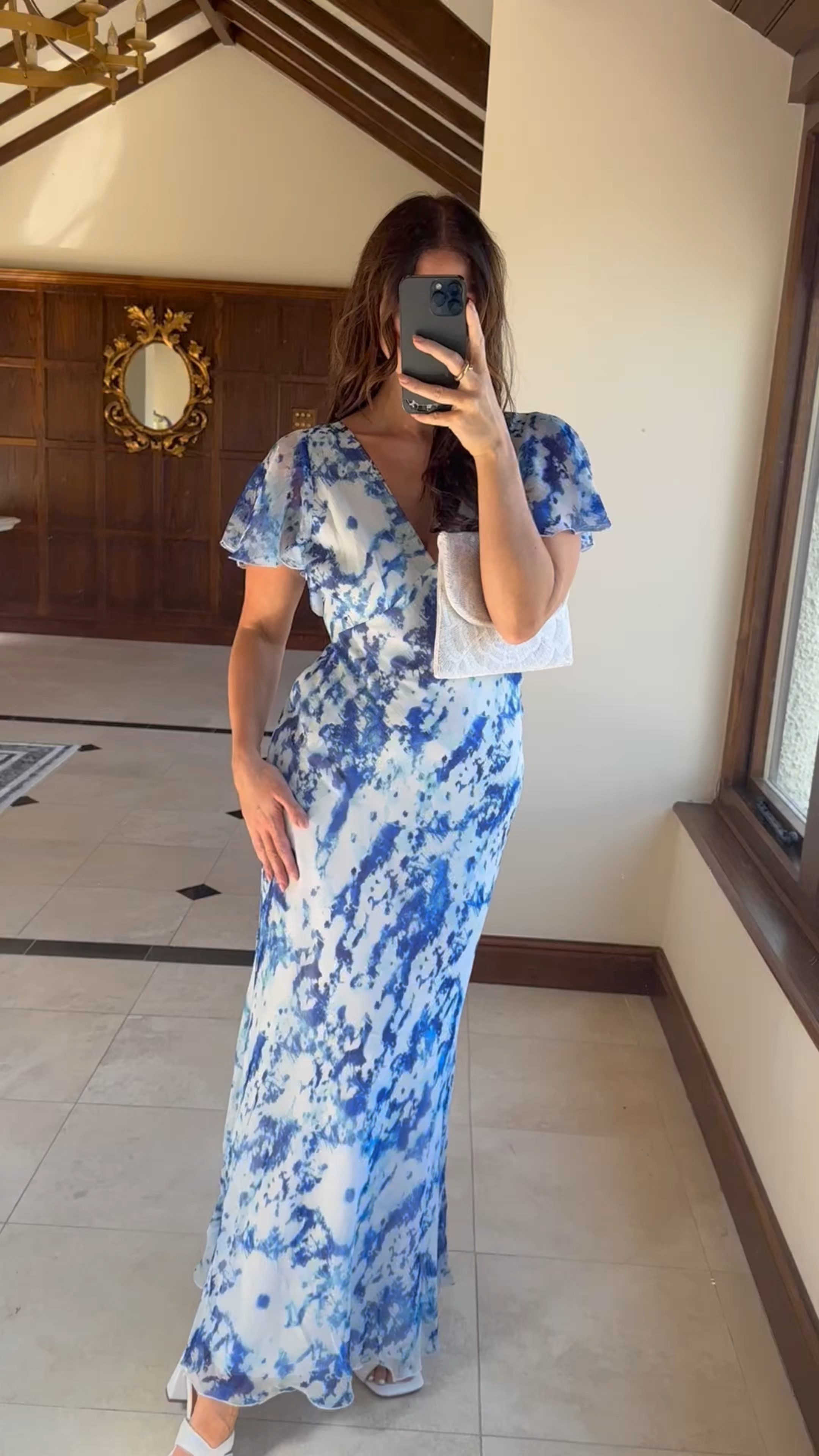 Topshop blue shop maxi dress