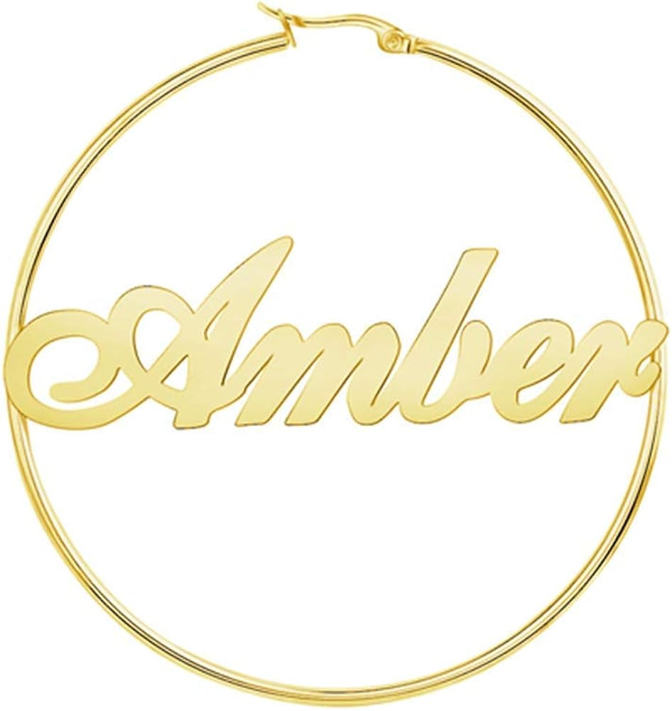 Earrings Personalized Custom Personalized Name Hoop Earrings as a Gift for Women Girls Mother's Gift | Amazon (US)