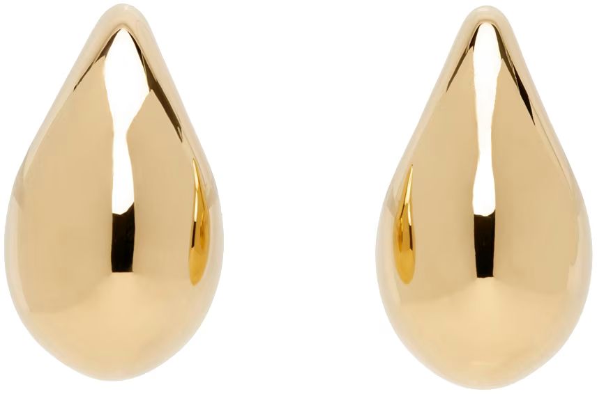 Bottega Veneta - Gold Large Drop Earrings | SSENSE