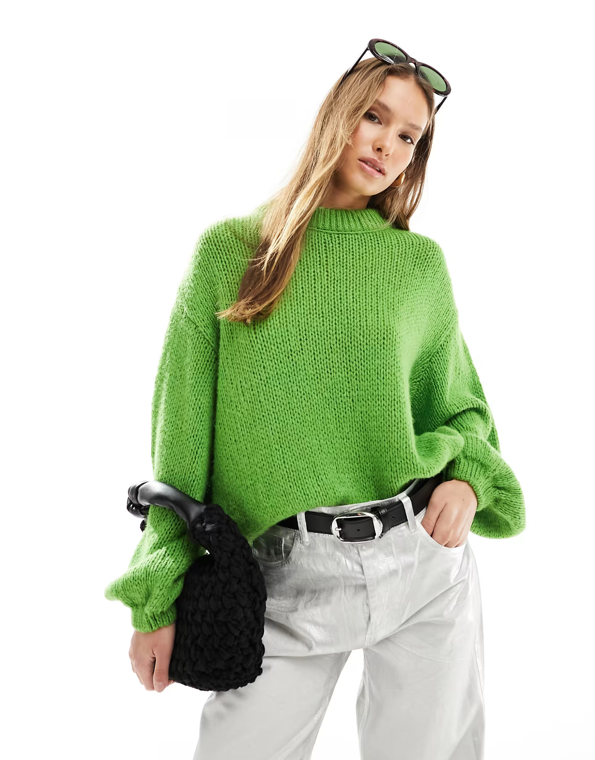 ASOS DESIGN loose knit jumper in green | ASOS (Global)