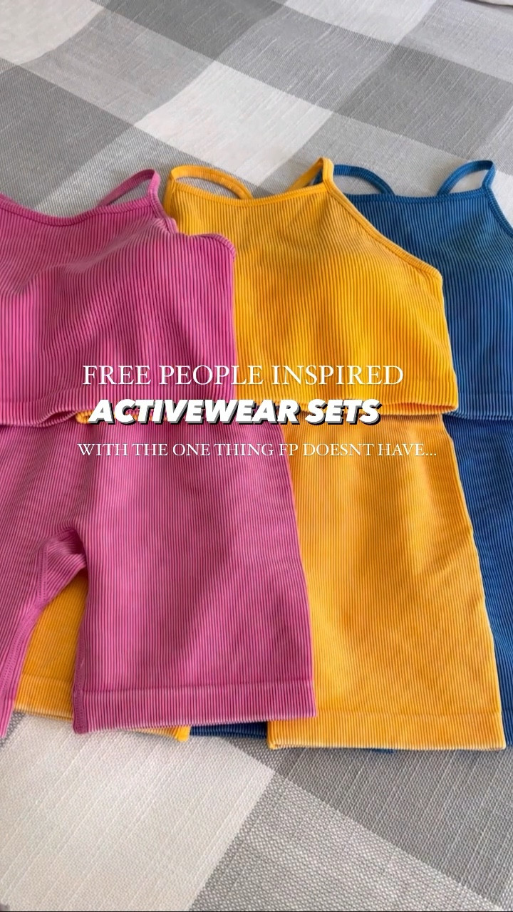 free people inspired, Joylab 

wearing size S in everything except medium in blue bike shorts

#LTKunder100 #LTKfit #LTKunder50