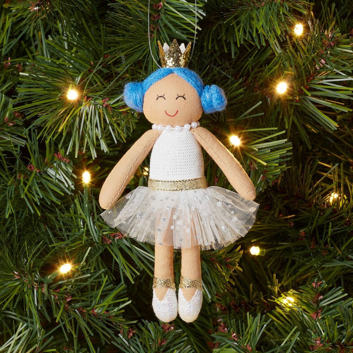 Fabric Ballet Dancer with Blue Hair Christmas Tree Ornament - Wondershop™ | Target