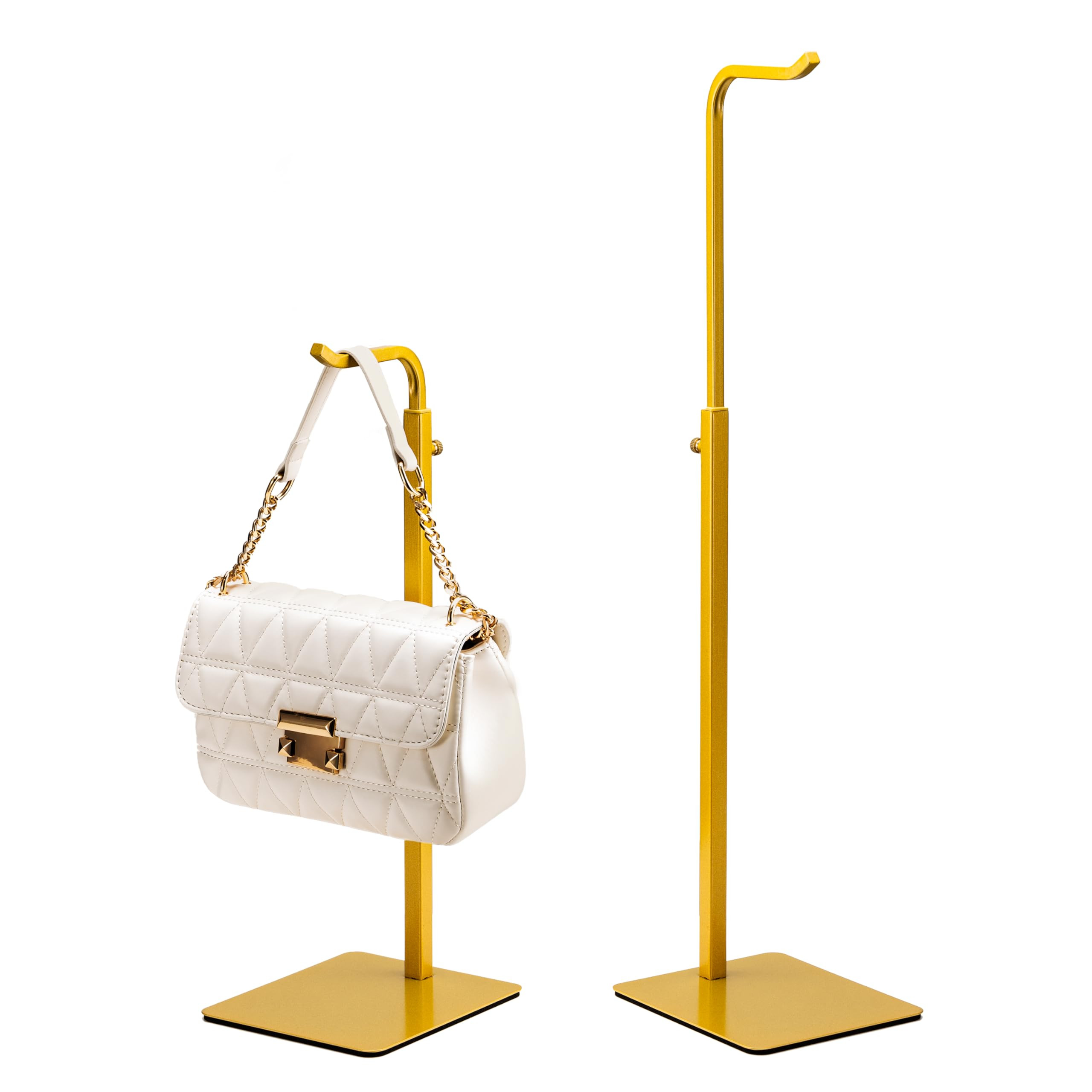 2 Pack Purse Holder Handbag Display Stand: Gold Hanger Rack for Bags, Purses, and Wreath, Adjusta... | Amazon (US)