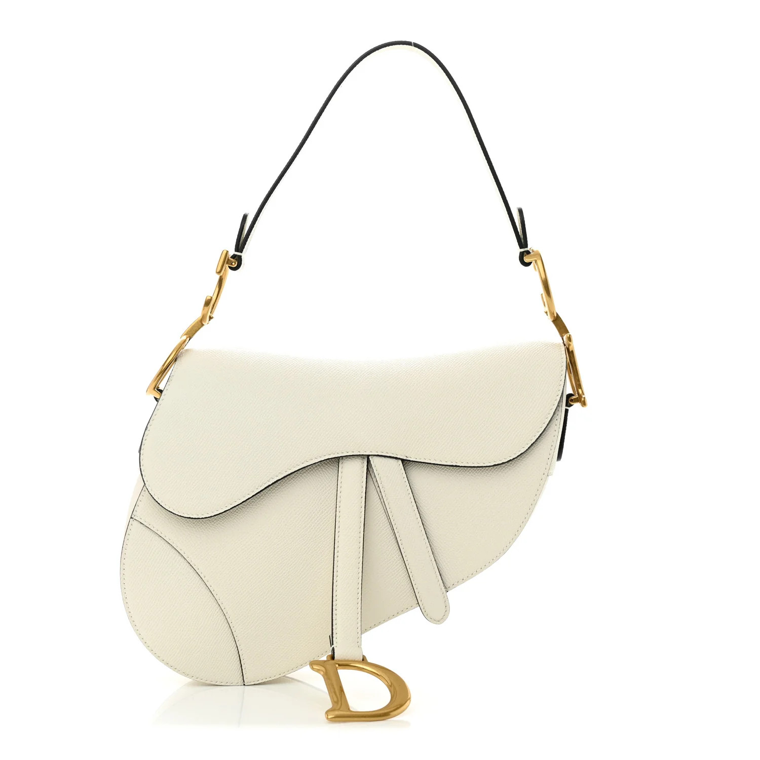 Grained Calfskin Saddle Bag White | FASHIONPHILE (US)