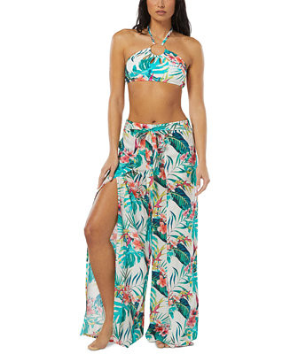 Women's Logo-Ring Halter Bikini Top & Wrap-Tie Cover-Up Pants | Macys (US)