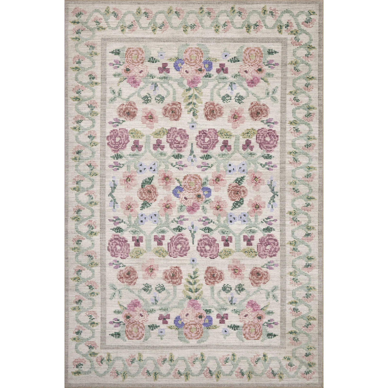 Rifle Paper Co. x Loloi Rosa Ivory Area Rug | Wayfair North America