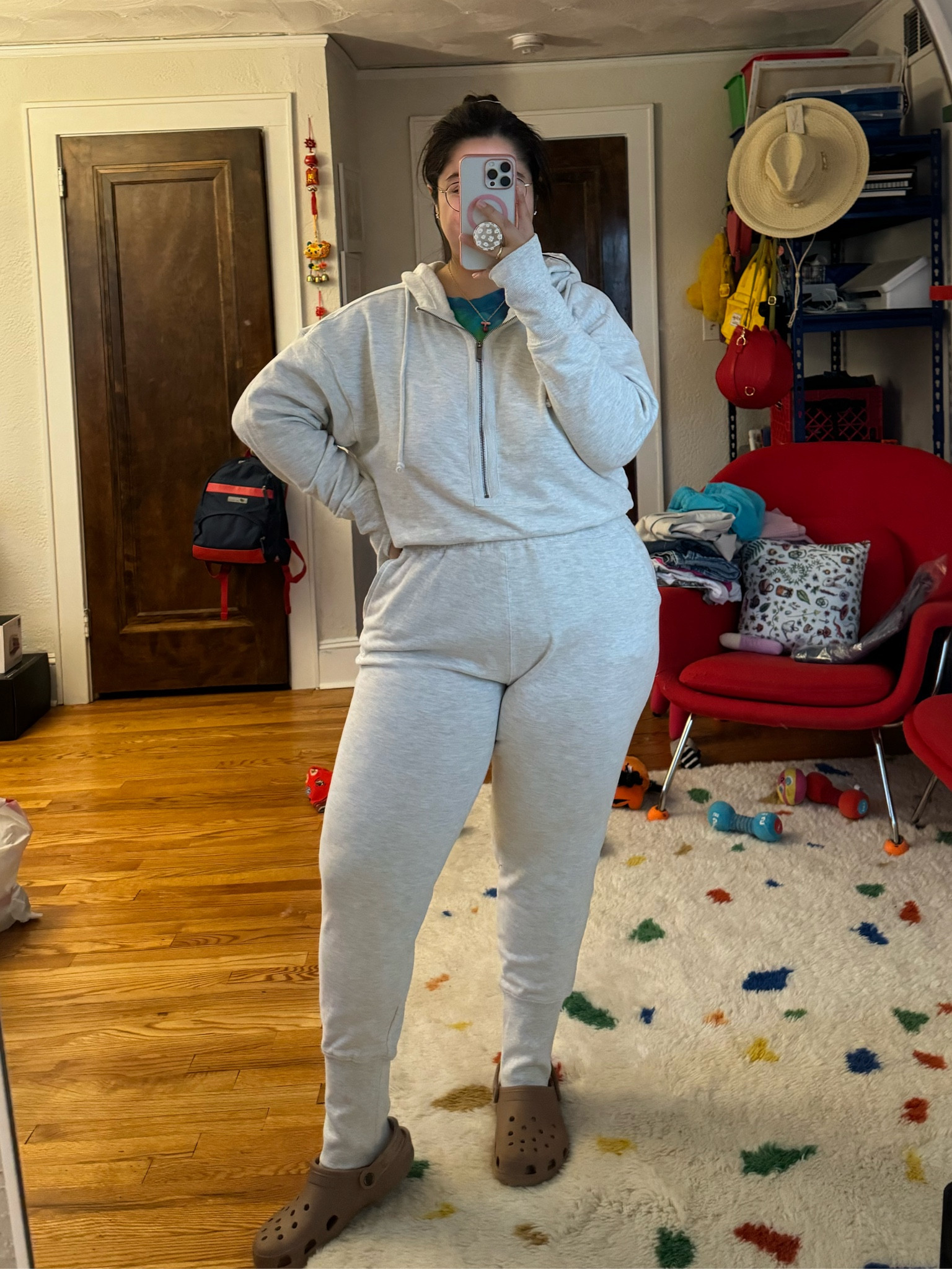 Super cozy hoodie jumpsuit! 
Wearing the size large!

#LTKSeasonal #LTKstyletip #LTKmidsize