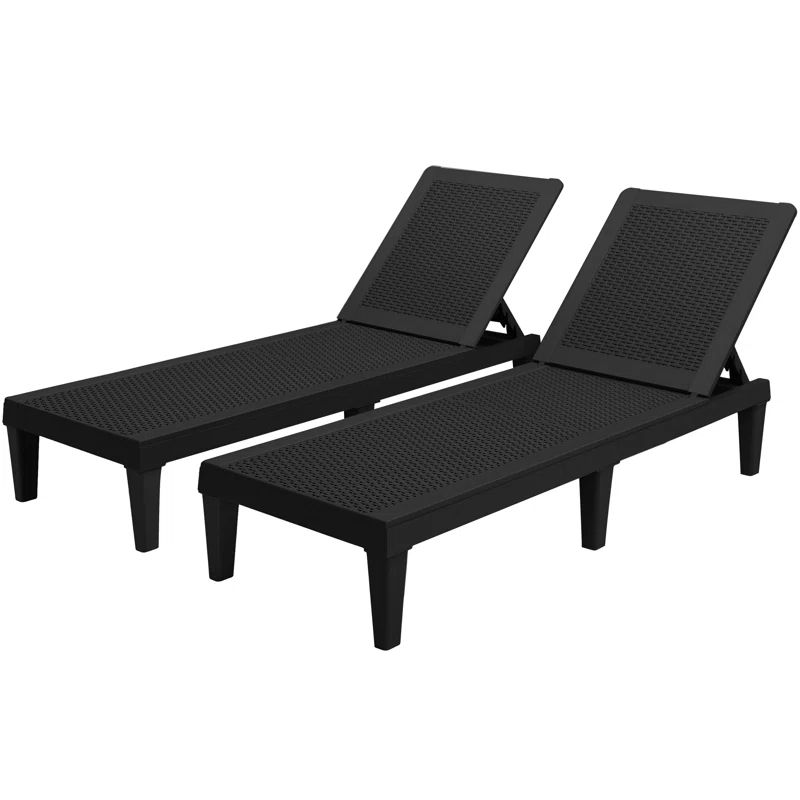 Ikey 21.7'' Outdoor Chaise Lounge (Set of 2) | Wayfair North America