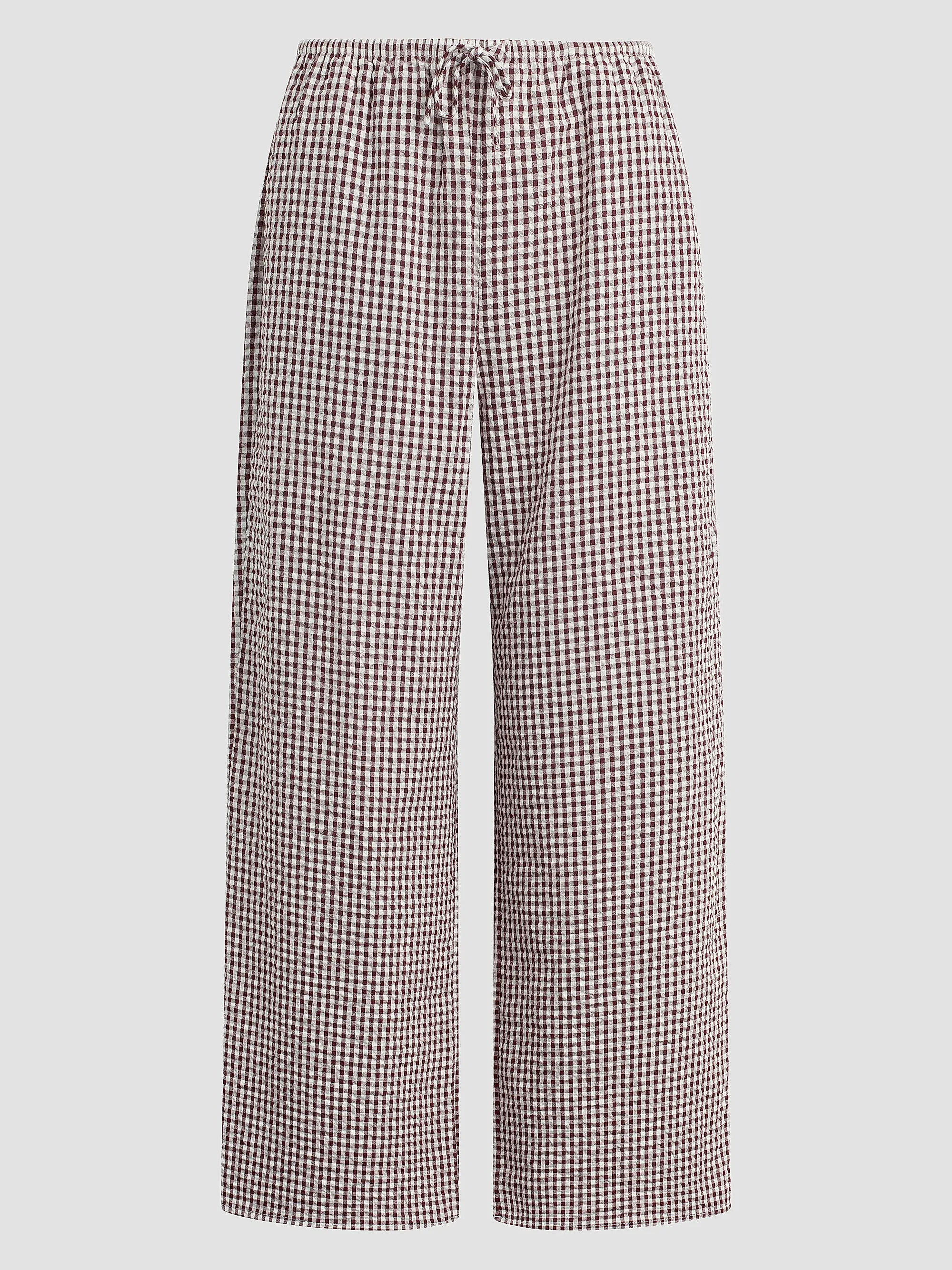 The Brynn Gingham Cotton-Blend Wide-Leg Ankle Pants | Saks Fifth Avenue