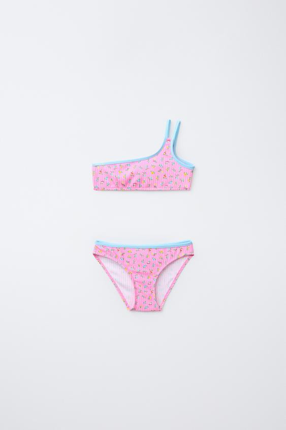 6-14 YEARS/ CONTRASTING FLORAL BIKINI | Zara US