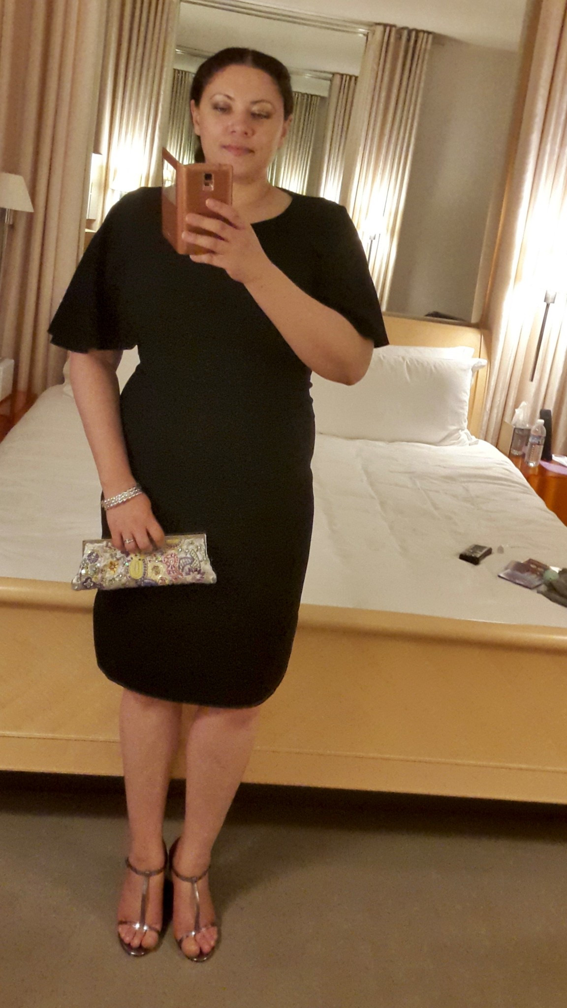 Flare sleeve sheath dress. LBD. Little black dress. Brand is Tahari sz 12. Linked similar.

#LTKMidsize #LTKParties #LTKOver40