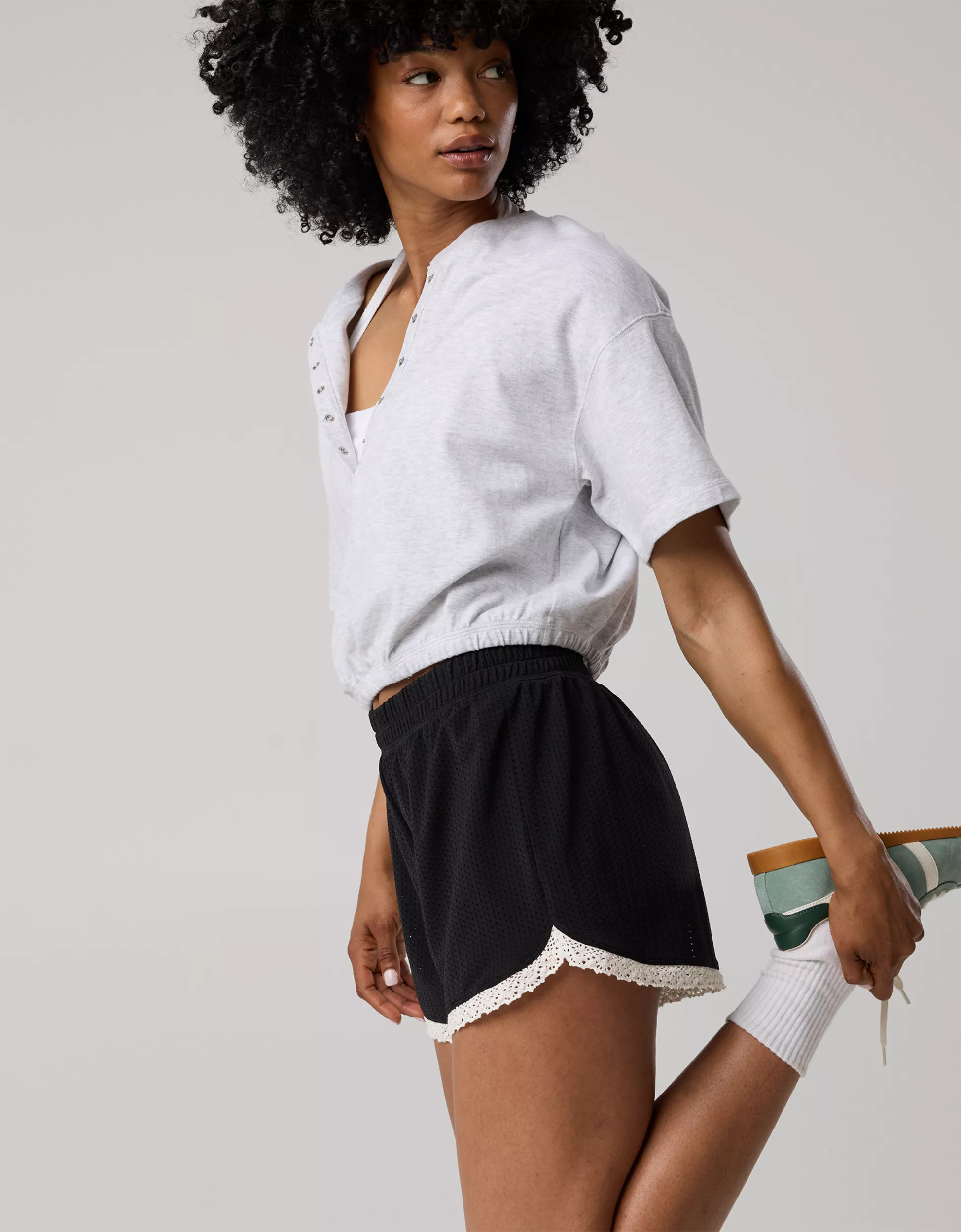 OFFLINE By Aerie Mesh Lace Short | Aerie