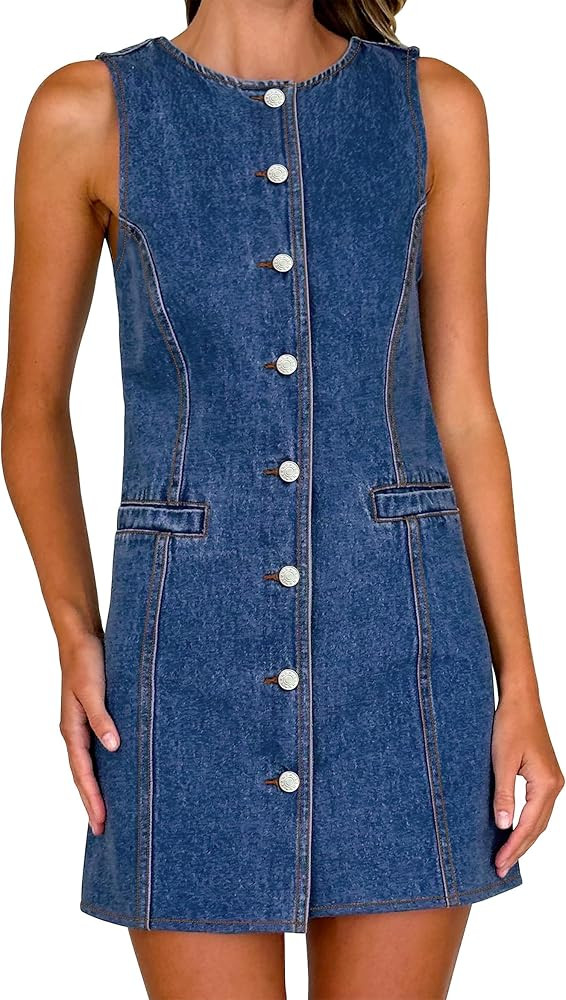 Denim Dress Mini Tank Casual Summer Dresses | Amazon (US)