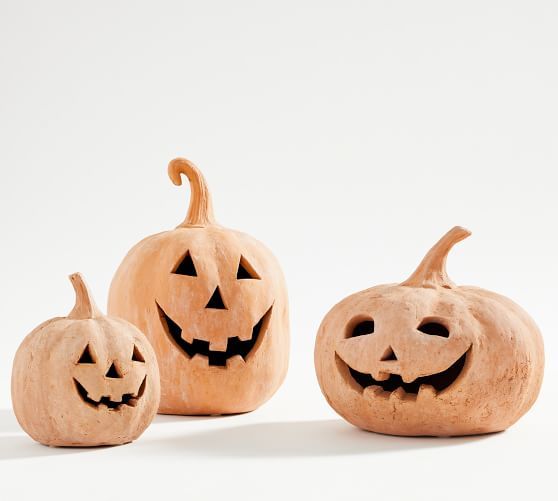 Handmade Terracotta Jack O' Lanterns | Pottery Barn (US)