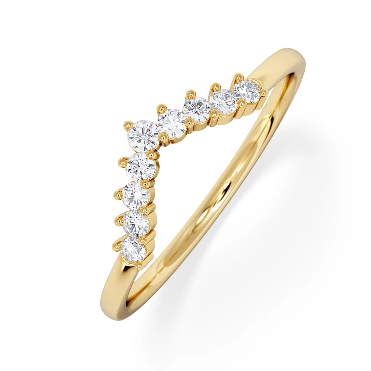 0.15ct Lab Diamond Wishbone Ring H/Si Quality in 18K Gold Vermeil | The Diamond Store
