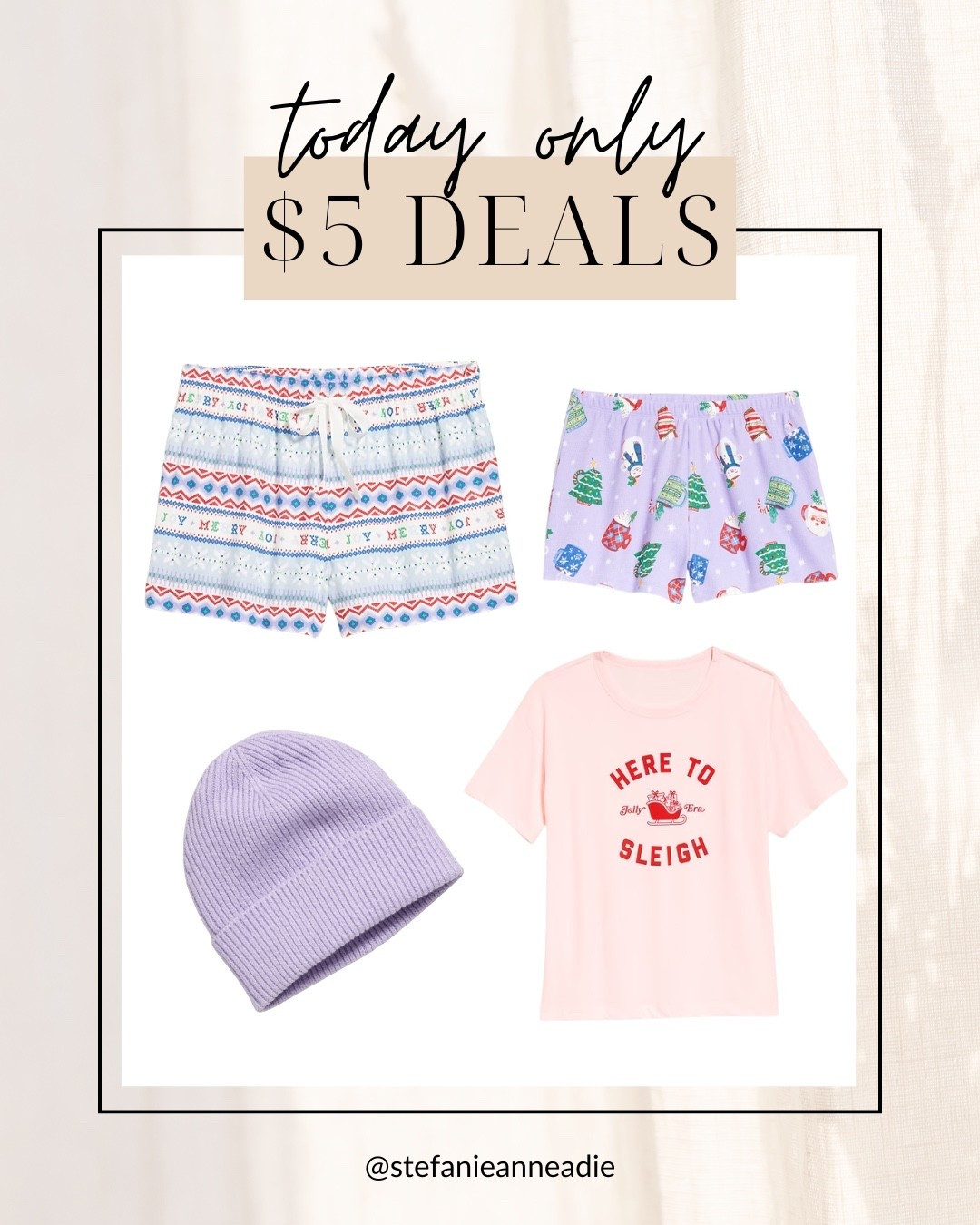 Literally $5! So many colors and styles to choose from 🤩 #oldnavy #christmaspjs 

#LTKFindsUnder50 #LTKSaleAlert #LTKHoliday