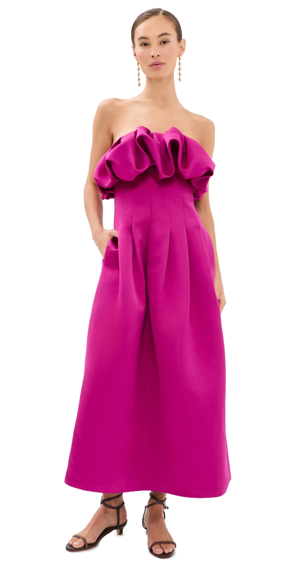 Ulla Johnson Cosima Strapless Satin Dress Orchid 12 | Shopbop