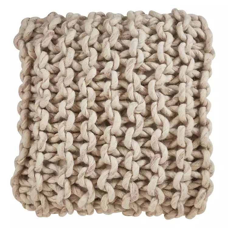 New! Cream Chunky Cable Knit Wool Pillow | Kirkland's Home