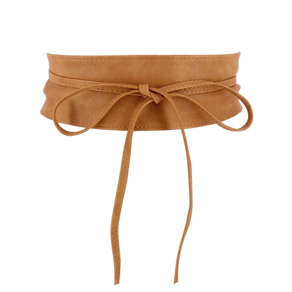 FASHIONGEN - Woman leatherette waisband Obi Belt, MICA | Amazon (US)
