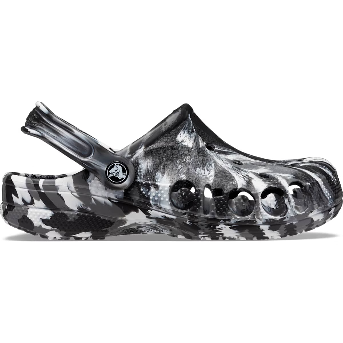 Crocs Adult Baya Marbled Clogs, Black/White, W9/M7 | Target