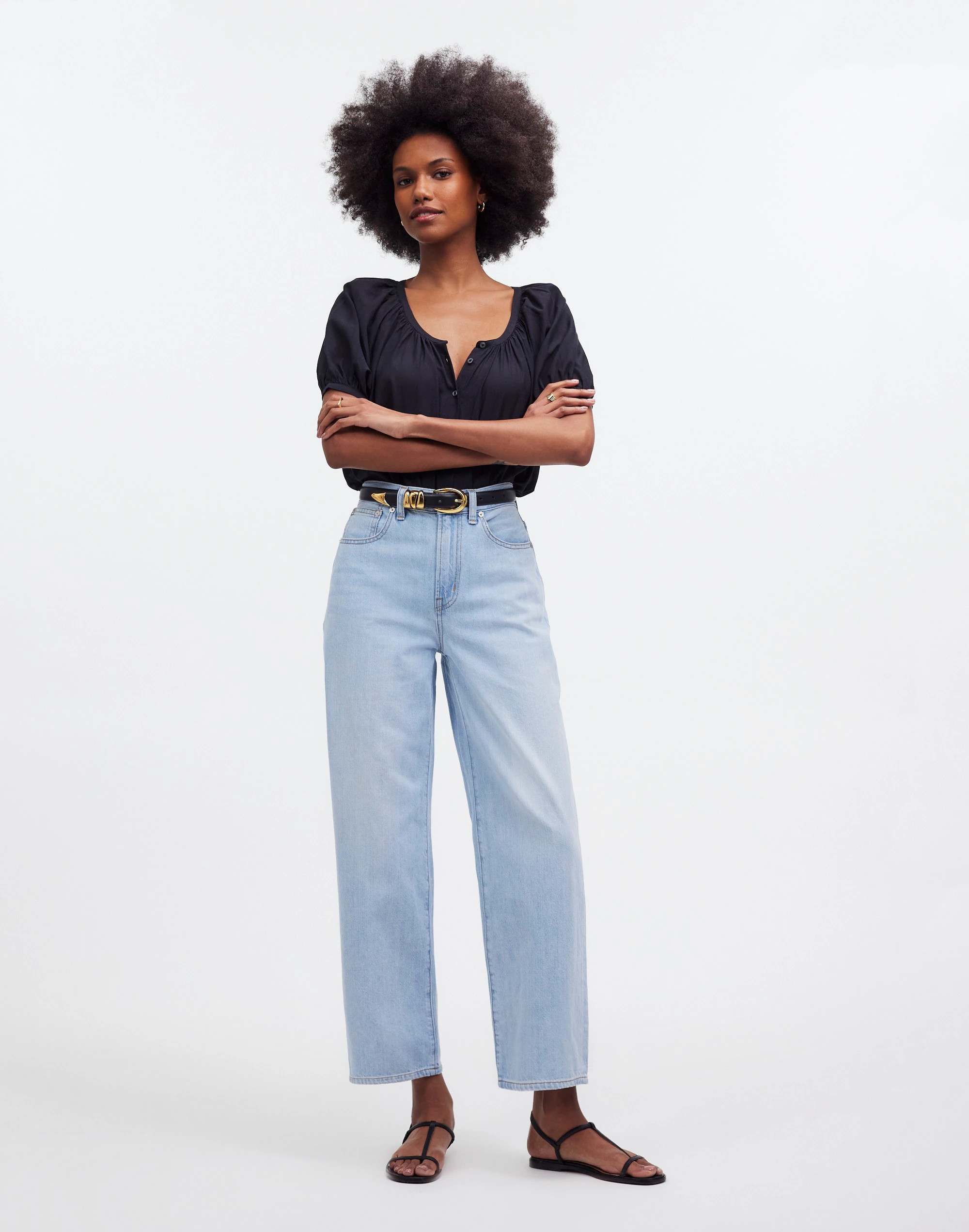 The Perfect Vintage Wide-Leg Crop Jean in Altoona Wash: Raw-Hem Edition | Madewell