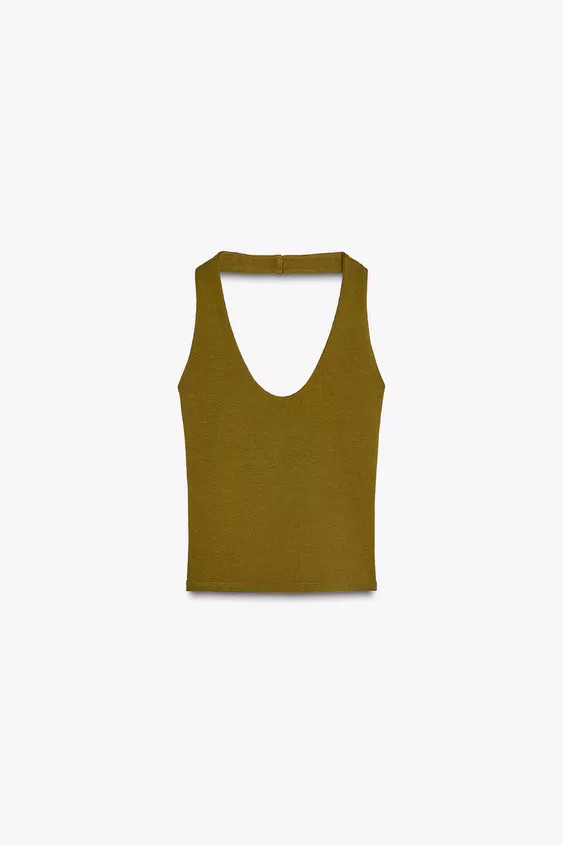 HALTER TOPOlive green+3 | Zara US